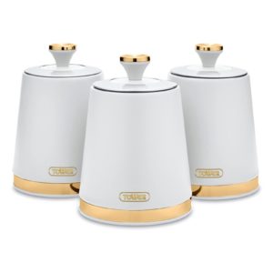 Tower T826131WHTN Cavaletto Champagne Gold Edition 3 Piece Canister Set Optic White Tower T826131WHTN Cavaletto Champagne Gold Edition 3 Piece Canister Set Optic White