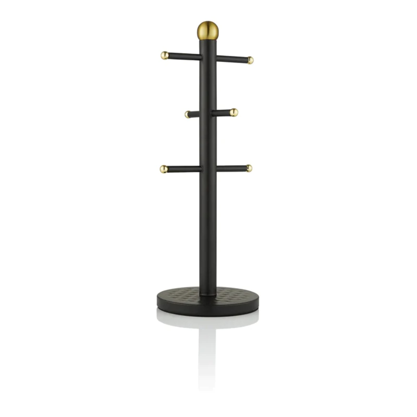 Arbre à Tasses 6 Places – Support Mural Métal Noir – Pour Rangement Mugs, Tasses à Café – Diamètre 14 Cm
