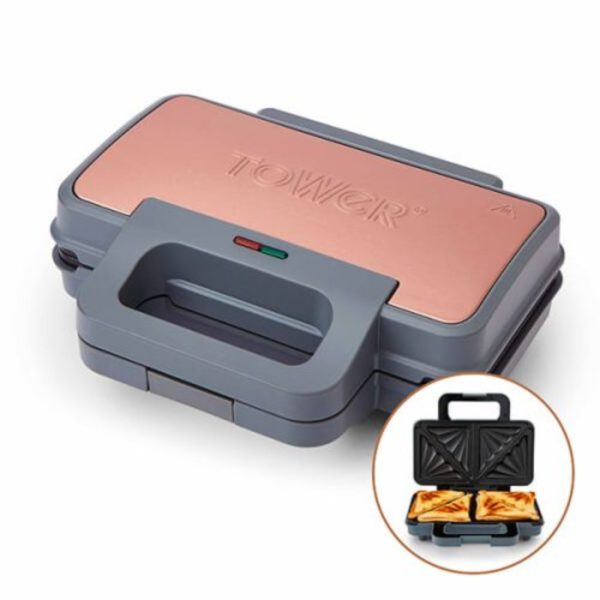 Tower Cavaletto Rose Gold Edition Deep Filled Sandwich Maker Grey