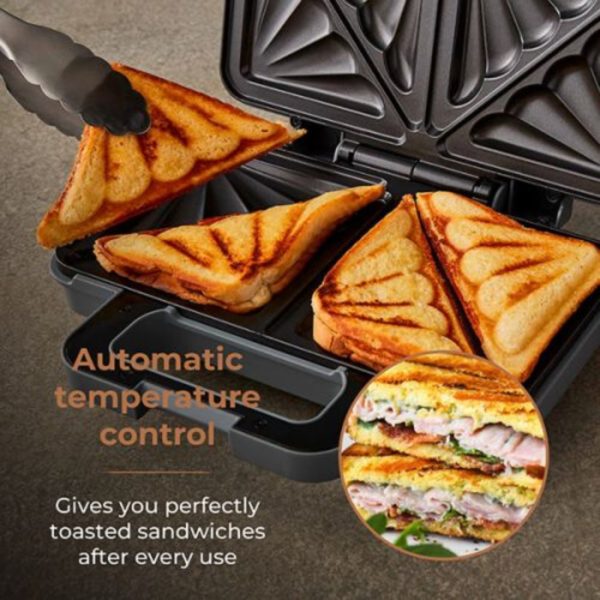 Tower T27036RGG Cavaletto Rose Gold Edition Deep Filled Sandwich Maker Grey - Image 3