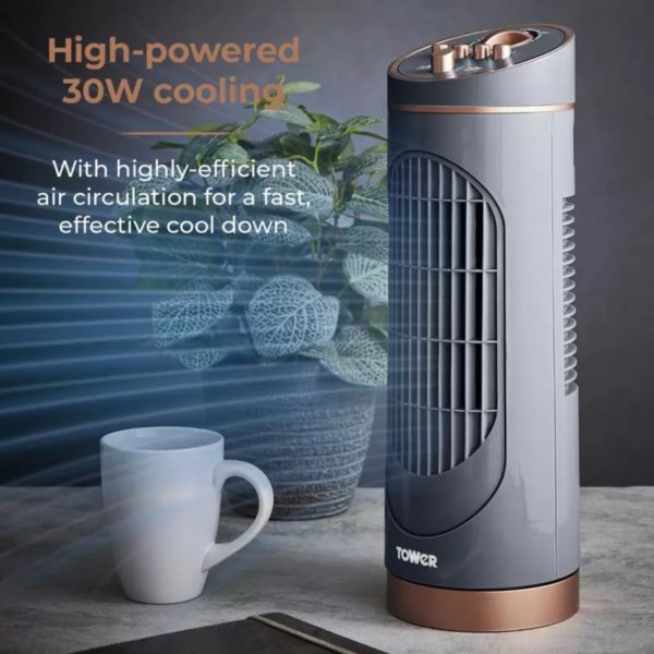 Tower T629000G Cavaletto Rose Gold Edition 14 Inch Tower Fan Grey - Image 2
