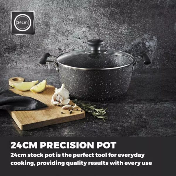 Tower T900116 Precision 24cm Stone Coated Stock Pot