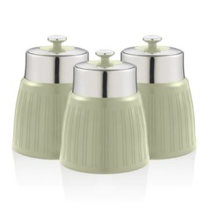Swan SWKA1024GN Retro Set Of 3 Storage Canisters Green