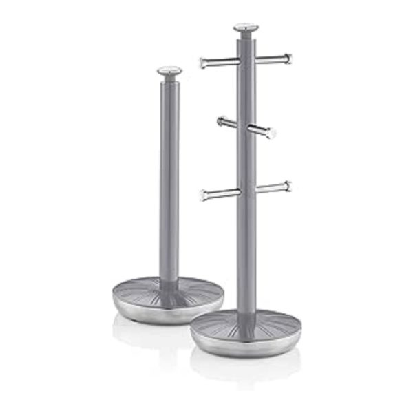 Swan Retro Mug Tree And Towel Pole Set Grey