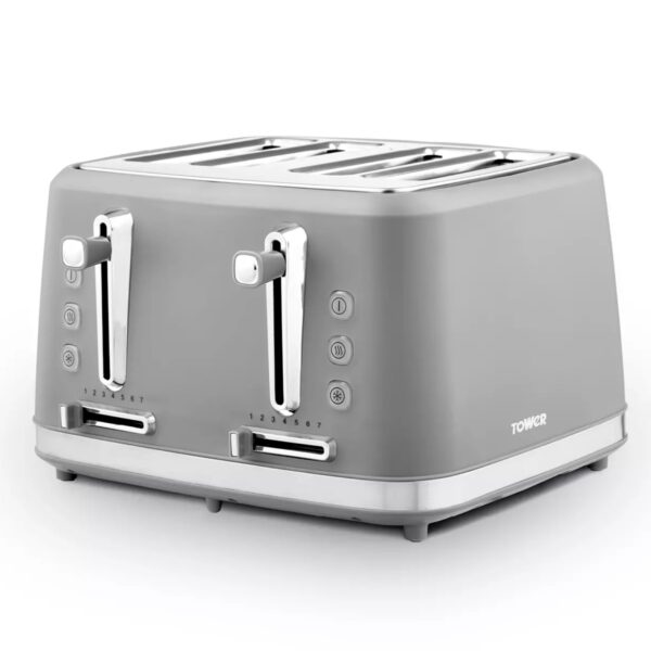 Tower T20071G Odyssey Grey 4 Slice Toaster