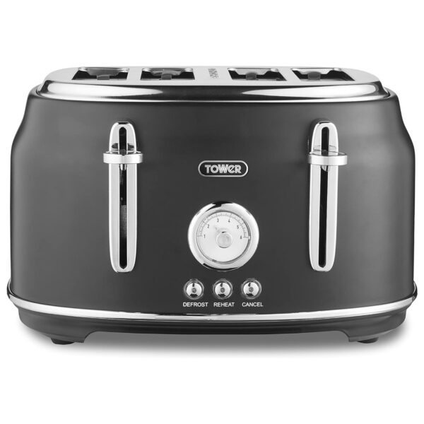 Tower T20065BLK Renaissance Black  4 Slice Toaster