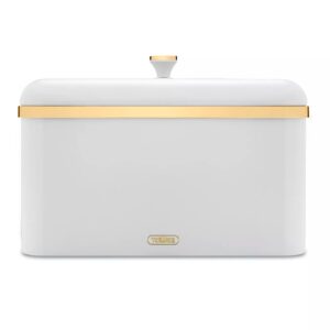 Tower T826130WHT Cavaletto Bread Bin Champagne Gold And White Tower Cavaletto Bread Bin Champagne Gold And White