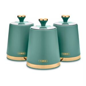 Tower Cavaletto Champagne Gold Edition 3 Piece Canister Set Jade Green