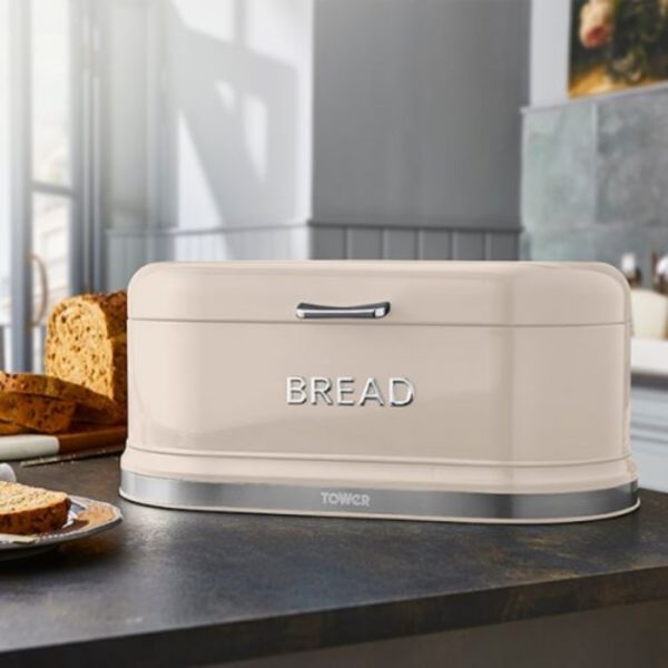 Tower T826170CHA Belle 11.5Litre Bread Bin Chantilly - Image 3