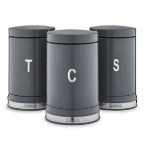 Tower Belle Set Of 3 Canisters Graphite