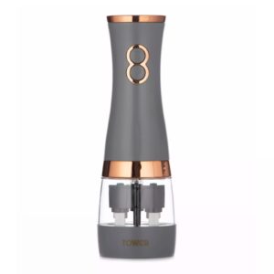 Tower T847004GRY Cavaletto Rose Gold Edition Duo Electronic Salt And Pepper Mill Grey Tower Cavaletto Rose Gold Edition Duo Electronic Salt/Pepper Mill Grey