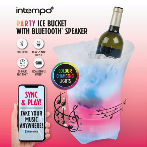 INTEMPO EE4938 Party Ice Bucket With Bluetooth Speaker - Image 2