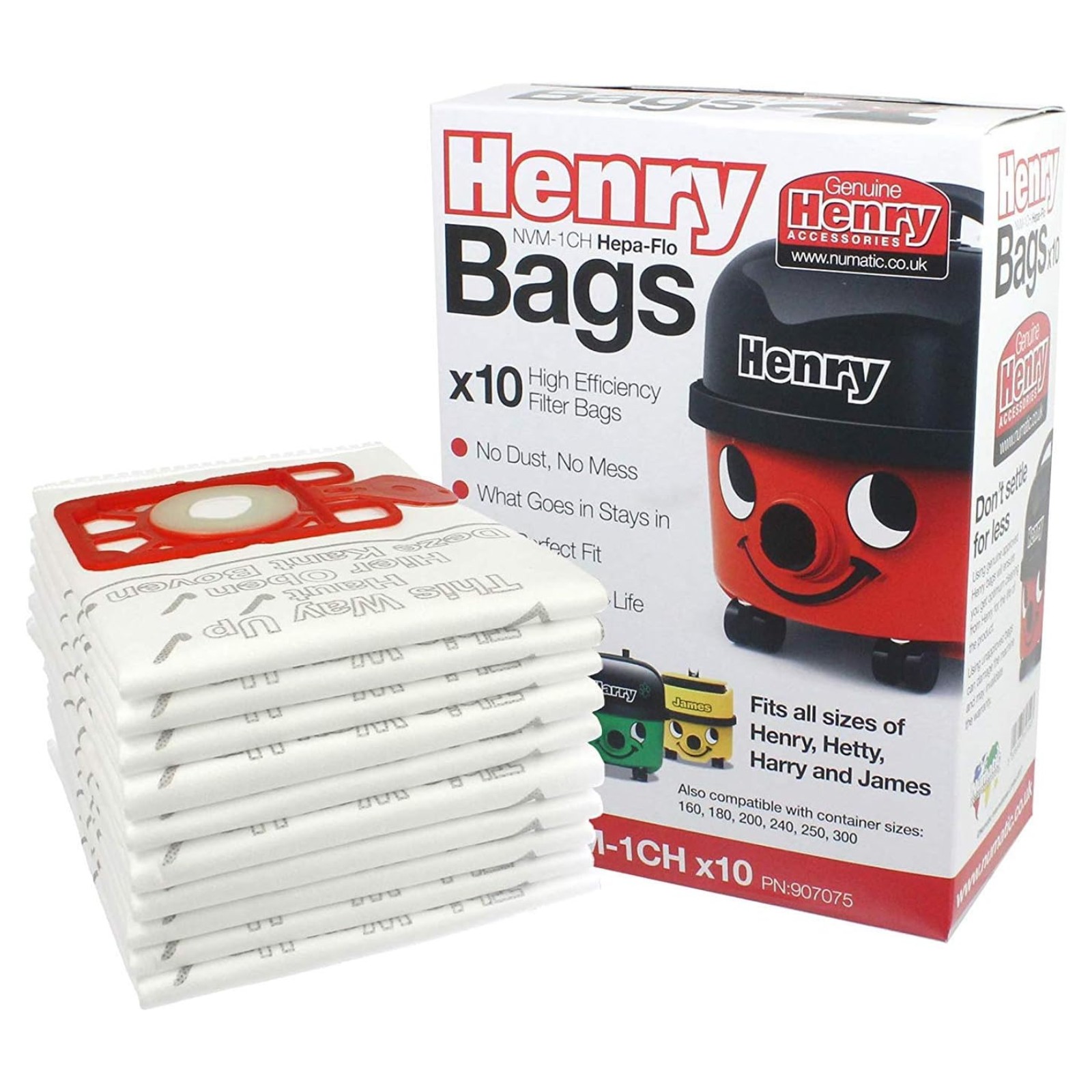 Henry NVM-1CH Vacuum Cleaner Double Layer Paper Dust Bags x10