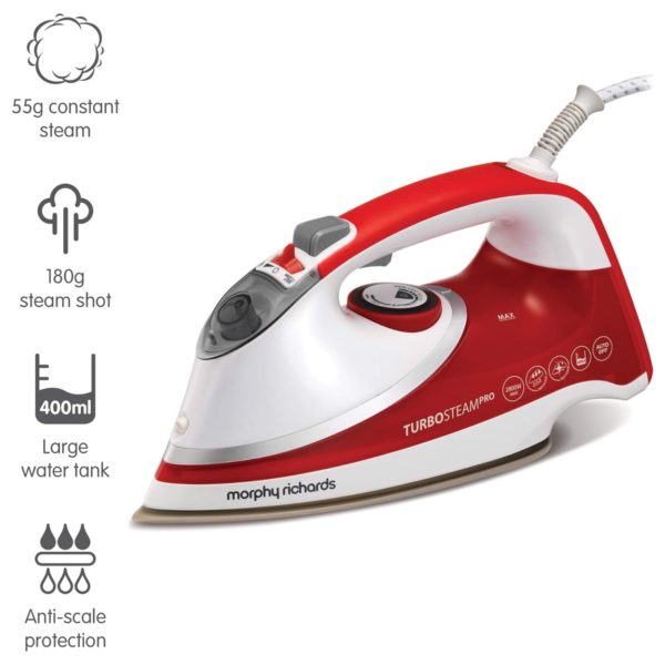 Morphy Richards 303124 Turbo Steam Pro Steam Iron Pearl Ceramic Soleplate Brand New