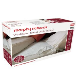 Morphy Richards 600113 Washable Heated Underblanket Electric Blanket Single Electric Blanket White
