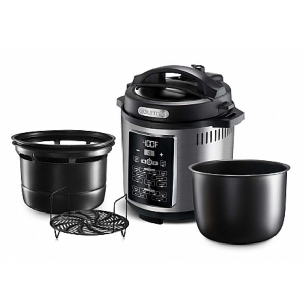Gourmia GPA2060 One-Lid Pressure Cooker And Air Fryer 6 Quart Smart Pot
