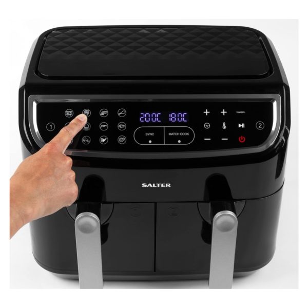 Salter EK4548BLK Dual Basket  Air  Fryer Black