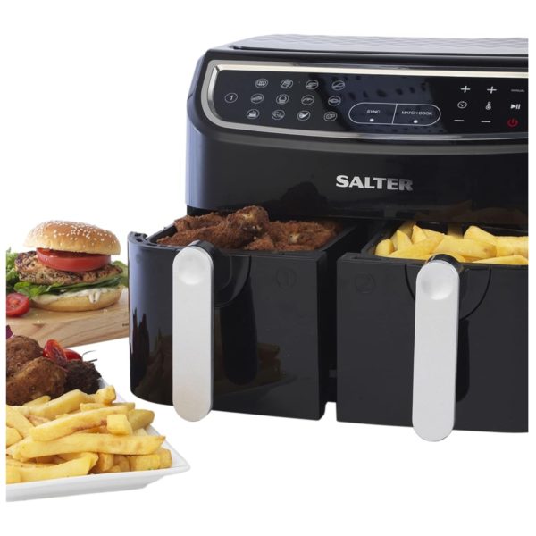 Salter EK4548BLK Dual Basket  Air  Fryer Black