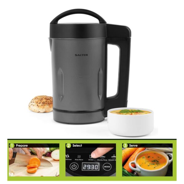 Salter EK5118GUNMETAL  Digital Soup Maker 1.6 L Gunmetal Grey