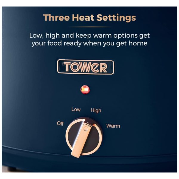 Tower T16043MNB Cavaletto 6.5litre Slow Cooker Midnight Blue - Image 3