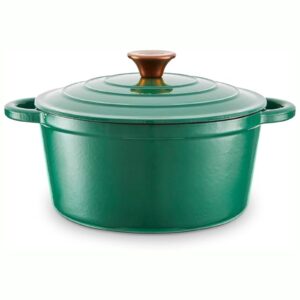 Barbary And Oak Verdigas 24cm Cast Iron Casserole Pan Green