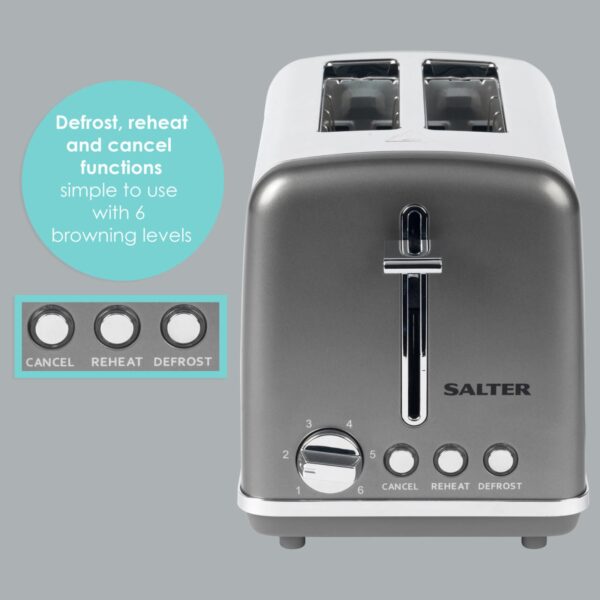 Salter EK4536GUNMETAL Cosmos 2 Slice Toaster