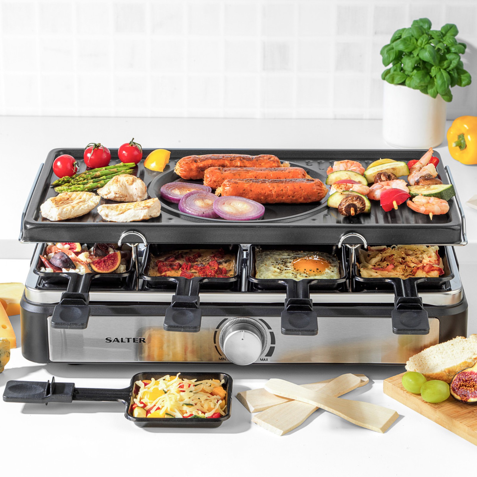 Salter EK4513 2 In 1 Raclette And Fondue Set - Kettle and Toaster Man