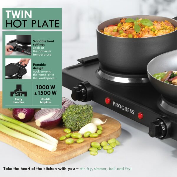 Progress EK4399P Twin Hot Plate