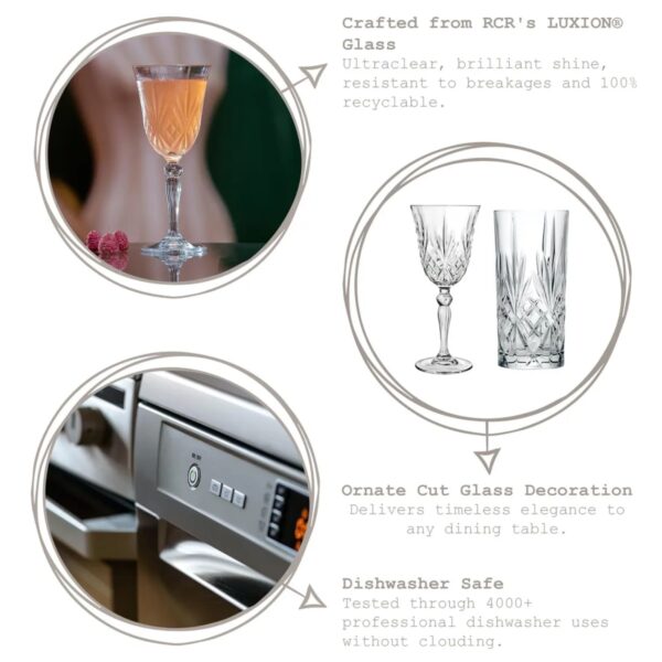 RCR Crystal 25601 Melodia Wine Glasses 210ml Pack of 6 - Image 2