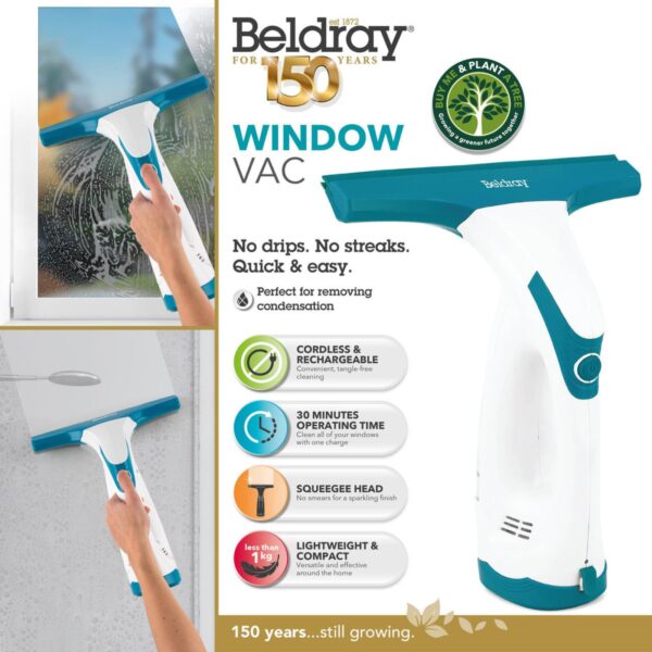 Beldray BEL0749IBAS Cordless Window Vac Black/ metallic  blue