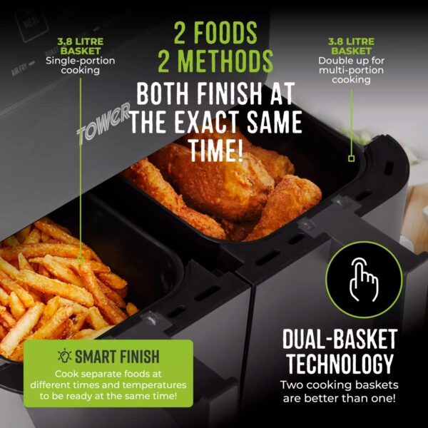 Tower T17136 7.6L Dual Basket Air Fryer