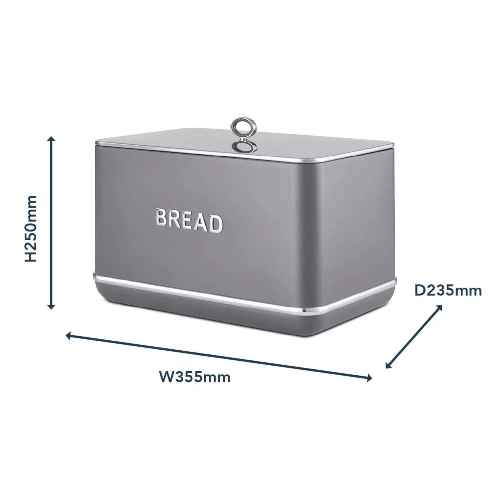 Tower T826175GRY Renaissance Bread Bin Grey Tower T826175GRY Renaissance Bread Bin Grey - Image 4