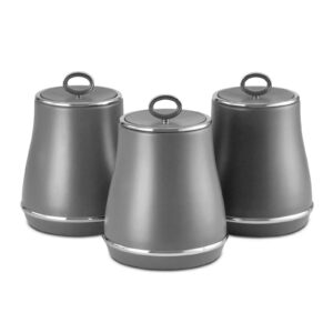 Tower T826176GRY Renaissance Set Of 3 Storage Canisters Grey Tower Renaissance Set Of 3 Storage Canisters Grey