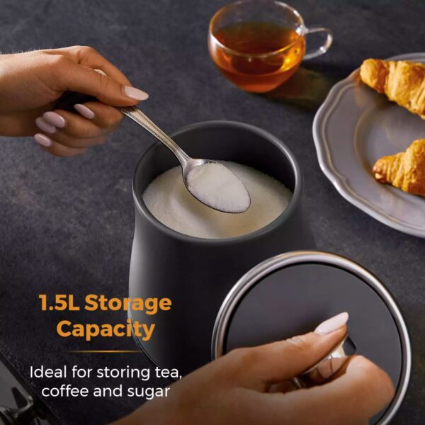 Tower T826176GRY Renaissance Set Of 3 Storage Canisters Grey - Image 2