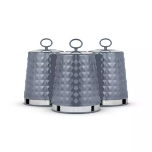 Tower Solitaire 3 Piece Canister Set Grey