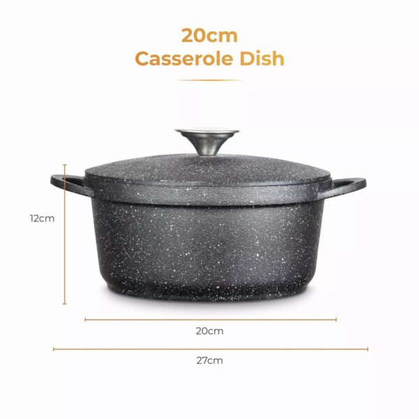 Tower T900194 Precision 20cm Casserole Dish With Lid Grey - Image 4
