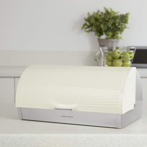 Morphy Richards 976002 Dune Roll Top Bread Bin Ivory Cream