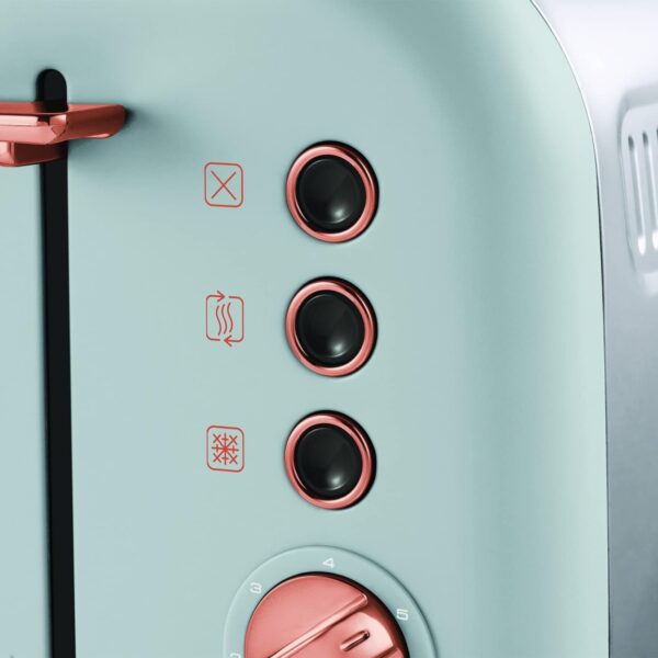 Morphy Richards 242040 Accents Rose Gold Collection 4 Slice Toaster Ocean Grey & Rose Gold