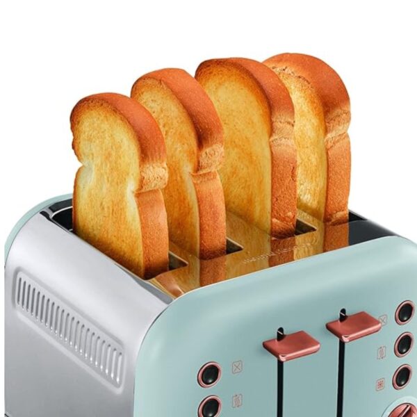 Morphy Richards 242040 Accents Rose Gold Collection 4 Slice Toaster Ocean Grey & Rose Gold