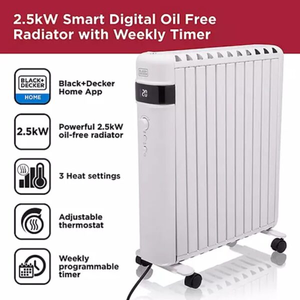 Black And Decker BXRA43017GB 2.5KW Smart Digital Oil Free Radiator