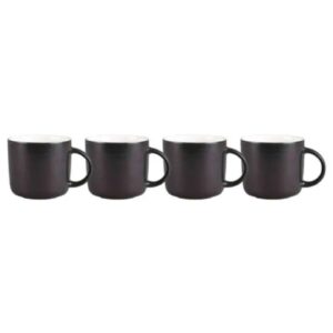 Carnaby 4 Piece Stoneware Mug Set Black