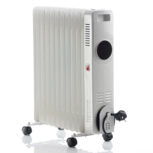 Daewoo 2500W Oil Filled Radiator With LED Display Remote Controlled White