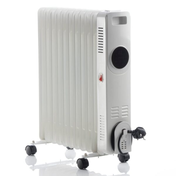 Daewoo 2500W Oil Filled Radiator With LED Display Remote Controlled White