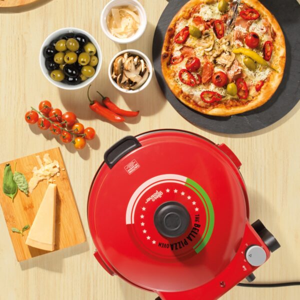 Giles  And Posner EK5666 Tabletop Bella Pizza Maker Red