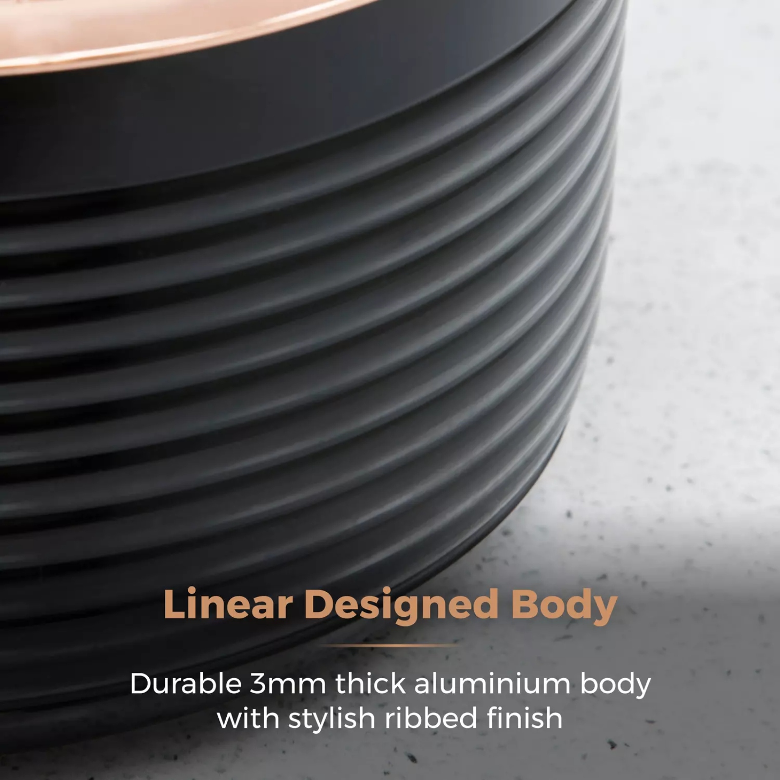 Tower T800001RB Linear Rose Gold Edition 3 Piece Non Stick Saucepan Set Black Tower T800001RB Linear Rose Gold Edition 3 Piece Non Stick Saucepan Set Black - Image 4