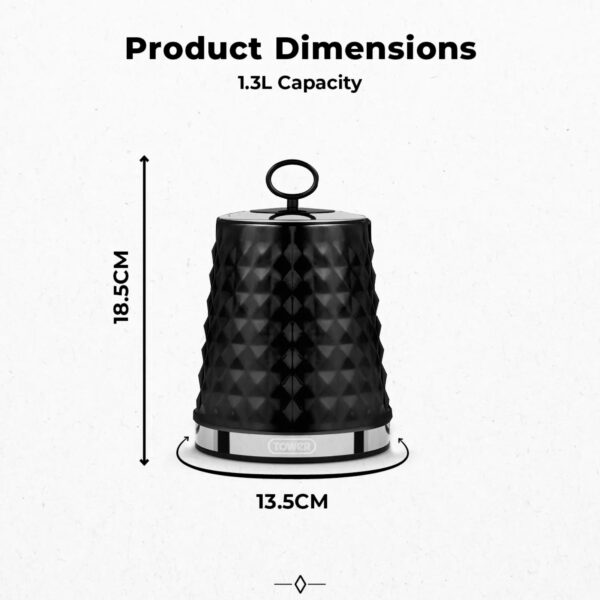 Tower T826207BLK Solitaire 3 Piece Canister Set Black - Image 4