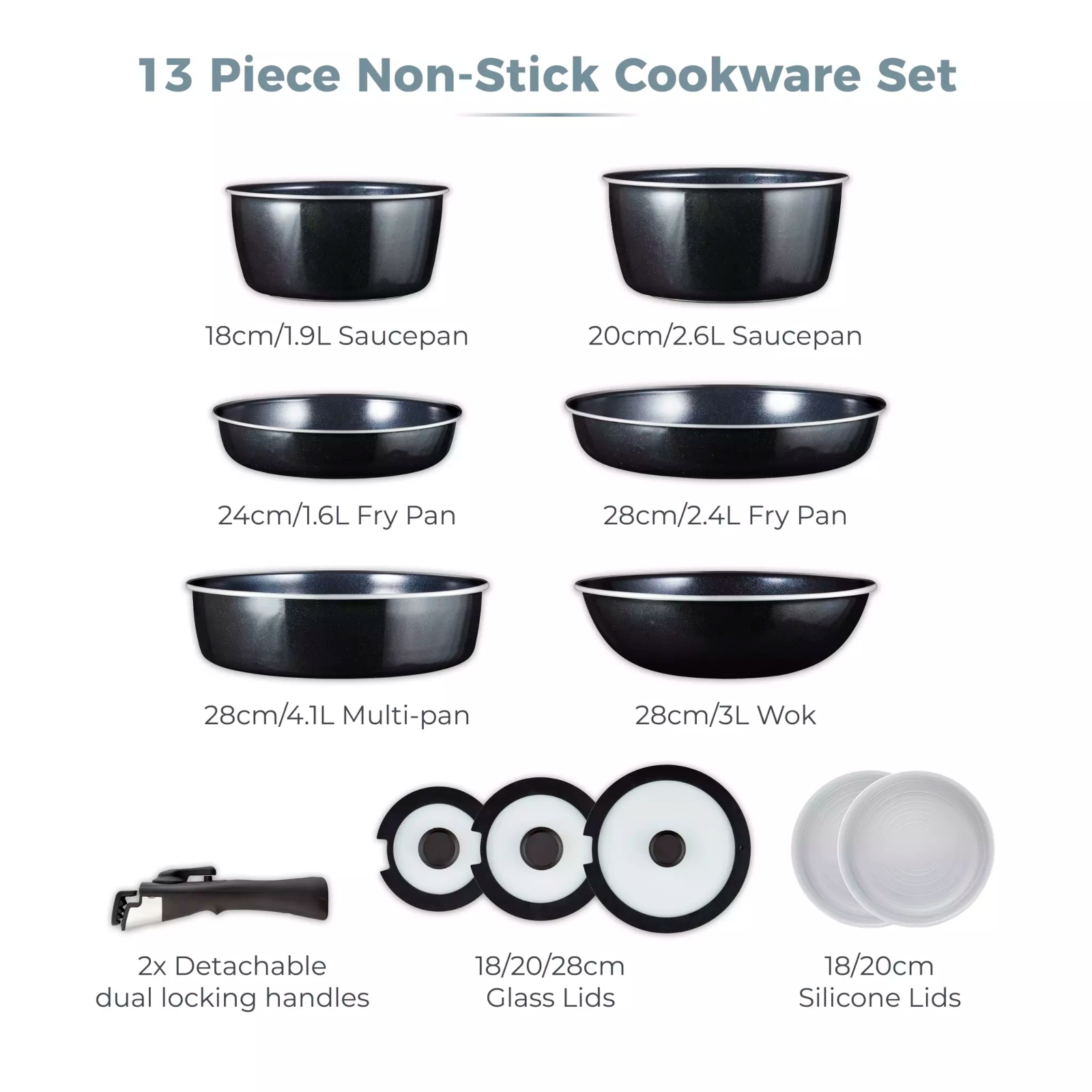Cooksmart Set 3 Tortiere Tonde – Teglie Per Crostate E Torte, Diametri Vari, Antiaderenti, Facili Da Pulire