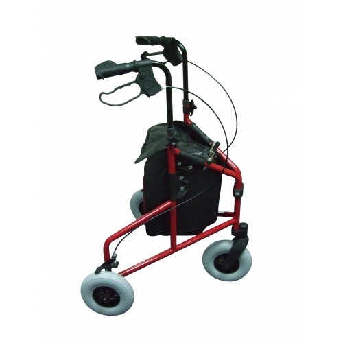 Folding Steel Tri Walker with Bag Only – Red