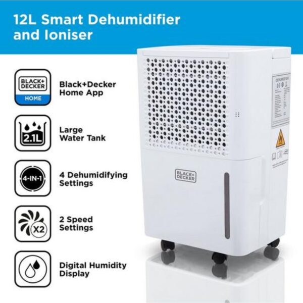 Black And Decker BXEH60016GB 12L Smart Dehumidifier & Air Purifier