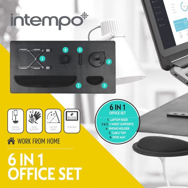 Intempo EE6800BLKSTKEU7 6in1 Office Set